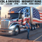 CDL A Drivers - Midwest runs - $0.76/cpm - Home weekly